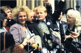  ??  ?? Eddie Browning following his release from jail in 1994 by the Court of Appeal. Judges decided his conviction was unsafe