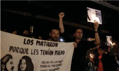  ?? Photograph: Juan Carlos Ulate/Reuters ?? Activists take part in a vigil for Rivera in San Jose in February 2020.