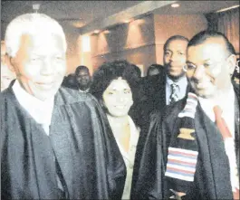  ??  ?? In his university management role, Kiru Naidoo welcomed President Nelson Mandela at the University of Durban-Westville.