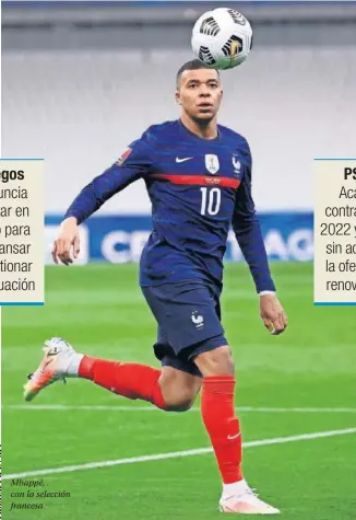  ??  ?? Mbappé, con la selección francesa.