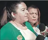  ?? Al Seib Los Angeles Times ?? UNITED Teachers Los Angeles Vice Presidents Gloria Martinez, left, and Cecily Myart-Cruz face the media at a news conference last week.