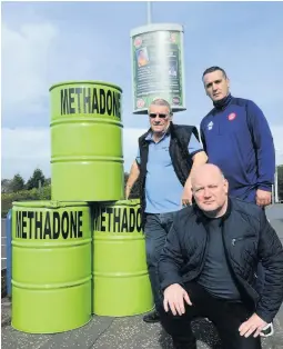  ??  ?? Campaign Accies chief executive Colin Mcgowan with Colin Mcnair and Alex Mcgrath, also both of Accies