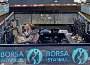  ??  ?? Bondholder­s investing in hard-currency corporate debt from Turkey lost 10 per cent this year.