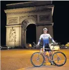  ??  ?? Global adventure Mark sets off on his challenge from Paris