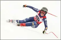  ?? (AP) ?? Italy’s Sofia Goggia speeds down the course during an alpine ski, women’s World Cup downhill, in Crans Montana, Switzerlan­d,
Jan 23.