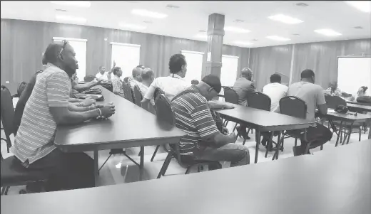  ??  ?? A section of the gathering at the Guyana Cycling Federation’s Annual General Meeting