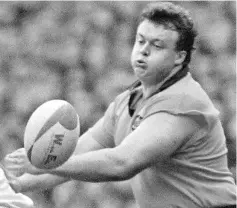  ??  ?? A file photo taken on November 2, 1991, shows Australian rugby player Tony Daly during the Rugby World Cup final between England and Australia at Twickenham Stadium in London. — AFP photo