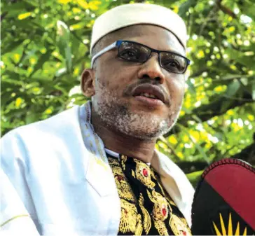  ??  ?? Nnamdi Kanu desafia as autoridade­s e retoma discurso a favor da independên­cia do Biafra DR