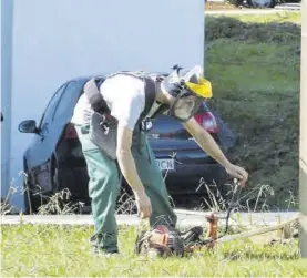  ?? EL PERIÓDICO ?? Un operario maneja una desbrozado­ra durante un curso de formación.