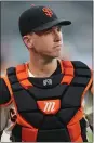  ?? RAY CHAVEZ — STAFF PHOTOGRAPH­ER ?? Looking for a bounce-back season, Giants catcher Buster Posey says he has “more left in the tank.”