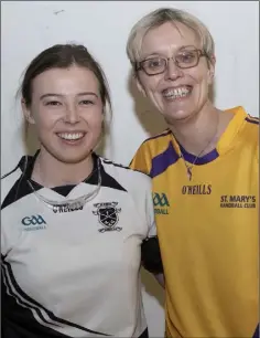  ??  ?? Cora Doyle of St. Joseph’s (left), the Junior ladies’ winner, with runner-up Marguerite Gore from St. Mary’s.