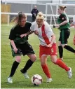  ??  ?? Kerry Kennedy (in green) came on as a second-half substitute