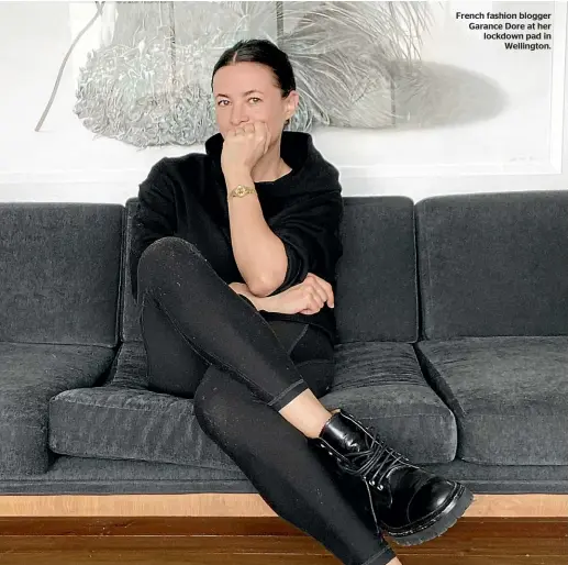  ??  ?? French fashion blogger Garance Dore at her lockdown pad in Wellington.