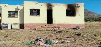  ?? Picture: SUPPLIED ?? UP IN SMOKE: Kolekile Matiwane, who lives in Kugqebenya, Lady Frere, has been looking for help for more than a month after his house caught fire, leaving his family of 10 to share a rondavel