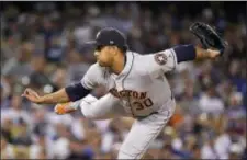  ?? THE ASSOCIATED PRESS ?? Houston Astros relief pitcher Hector Rondon throws during the ninth inning of last Friday’s game against the Los Angeles Dodgers.