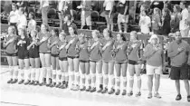  ?? JOE BURBANK/ORLANDO SENTINEL ?? Players from the Orlando Tampa Volleyball Academy 15 South Rox Red team played for a national championsh­ip in the 2017 AAU Junior Nationals Volleyball tournament.