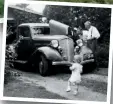  ??  ?? Right: owner Parkes. Above, from top: the family, with father Don at the wheel, after first rebuild; the Flying Cloud joins the family in ’48 – with Al’s big sister Carla (in nappy!)