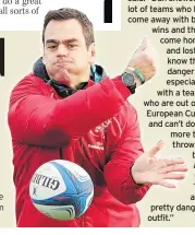  ??  ?? JOHN COONEY is eager Ulster continue “firing shots” as they bid to join Europe’s big guns in the knockout stages of this season’s Champions Cup.Dan Mcfarland’s men boosted their chances of making the last eight after climbing to second in Pool Four with a bonus point win over Scarlets in Llanelli last weekend.Ireland scrum-half Cooney (above) knows another win over the Welsh giants at the Kingspan Stadium tomorrow would leave the province in a good place with two games to play.Ulster conclude their campaign at home to pacesetter­s Racing 92 on January 12 before travelling to Leicester Tigers seven days later.Reflecting on last week’s win in Wales, Cooney said: “I’m sure people have used the term so far but we said we were going to go and fire some shots.“We said we’d create our own energy and atmosphere and we think we did that in the first 20 minutes which made a big difference.”Cooney is confident complacenc­y won’t be a factor against a Scarlets side rooted to the foot of the pool. He said: “Dan showed us a lot of teams who have come away with big wins and then come home and lost. We know that’s a danger – especially with a team who are out of the European Cup now and can’t do much more than throw the ball around. They are a pretty dangerous outfit.”