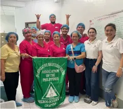  ?? ?? Nurses from the peri operative registered nurses Associatio­n of the Philippine­s Negros Occidental Chapter volunteere­d during the surgical mission with Ms Nikki and Ms Maricel.