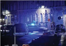  ?? (Reuters) ?? POLICE AT the site of an attack near a synagogue in Gothenburg, Sweden.