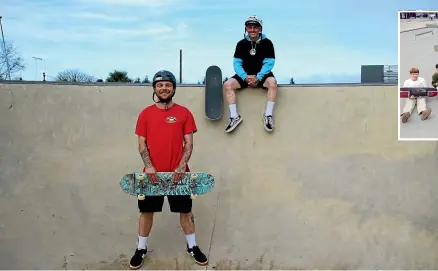  ?? MATTHEW MARTIN/STUFF ?? Kadin Wallace-Elliott, front, and Eden Winstone run Kids On Boards in Morrinsvil­le and Tokoroa, giving local youth the opportunit­y to try the sport they love.