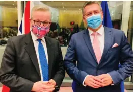  ??  ?? Agreement: Michael Gove and Maros Sefcovic yesterday