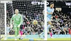  ?? Picture: REUTERS ?? Manchester City’s Raheem Sterling celebrates scoring their sixth goal in their Premier League match against Leicester City on Sunday.