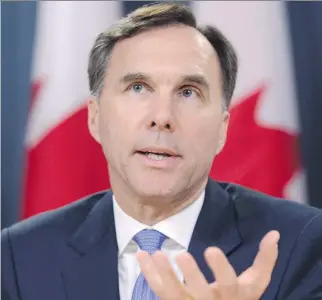  ?? SEAN KILPATRICK/THE CANADIAN PRESS FILES ?? Finance Minister Bill Morneau plans to crack down on the use of private corporatio­ns to shelter investment income, and “income sprinkling,” in which the corporatio­n pays family members a salary or dividends, resulting in a lower tax burden.