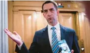  ?? NATHAN HOWARD/GETTY ?? U.S. Sen. Tom Cotton, R-Ark., will appear on “Fox News Sunday.”