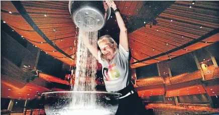  ?? Photo: FAIRFAX NZ ?? Festival director Carla van Zon plays a water instrument at the Michael Fowler Centre in 2006.