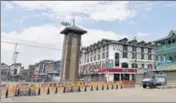  ?? WASEEM ANDRABI/HT ?? ■
A deserted Lal Chowk in Srinagar on Wednesday.