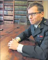  ?? CP PHOTO ?? Prosecutor Maj. Dominic Martin is shown at the court martial of former reservist Andreas Felipe Florian-Rodriguez in Halifax on Monday.