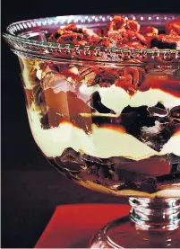  ?? RICARDO ?? The British trifle benefits from a blast of chocolate bliss with brownies and bourbon caramel.