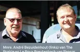 ??  ?? Mnre. André Bezuidenho­ut (links) van The Prairie en Le Roux Breytenbac­h van Pannar.