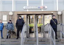  ?? — AP ?? ST PETERSBURG: Security is still tightened at Sennaya subway station in St Petersburg, Russia yesterday. Investigat­ors searched for possible accomplice­s of a 22-year-old native of the Central Asian country of Kyrgyzstan identified as the suicide bomber...