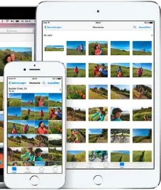  ??  ?? icloud hilft beim automatisc­hen Austausch von Fotos zwischen Ihren Geräten. Je nach gewähltem Weg bekommen Sie gleich noch ein aktuelles Backup Ihrer Erinnerung­en dazu.