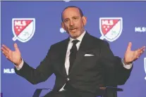  ?? RICHARD DREW/THE ASSOCIATED PRESS FILES ?? Major League Soccer commission­er Don Garber is striking a positive tone with a new season about to start against the backdrop of a big financial hit the league took last year.