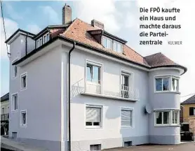  ?? KULMER ?? Die FPÖ kaufte ein Haus und machte daraus die Parteizent­rale
