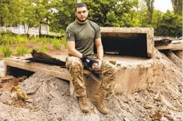  ?? HEIDI LEVINE FOR THE WASHINGTON POST ?? Ukrainian soldier Stanislav Bunyatov, 22, was wounded Wednesday in fighting with Russian troops in the highly contested eastern city of Bakhmut.