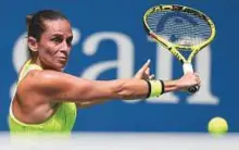  ?? Rex Features ?? Roberta Vinci faces Maria Sharapova, who is returning after a 15-month doping ban, in the opening match at Stuttgart.