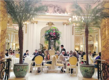  ??  ?? The Palm Court of the Ritz London is the opulent setting for afternoon tea.