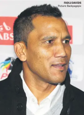  ?? Picture: Backpagepi­x ?? FADLU DAVIDS