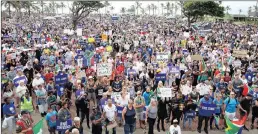  ?? PICTURE: SHELLEY KJONSTAD ?? ZUMA MUST FALL: The #no confidence Zuma march in Durban.