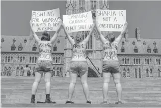 Montreal demonstrators go topless in fight for gender equality