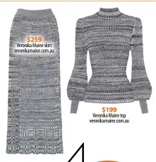  ??  ?? $259 Veronika Maine skirt veronikama­ine.com.au $199 Veronika Maine top veronikama­ine.com.au