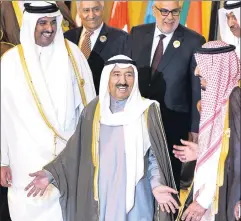  ??  ?? The way we were: The Qatari emir (l-r), the Kuwaiti emir and the current Saudi king share a laugh in 2014, but are now in open enmity.