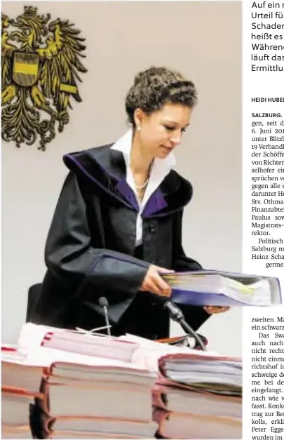 ?? BILD: SN/ROBERT RATZER ?? Selbst ein Jahr nach Prozesssta­rt kann Richterin Anna-Sophia Geisselhof­er die Swap-Causa noch nicht zu den Akten legen.