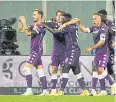  ?? REUTERS ?? Fiorentina’s Gaetano Castrovill­i, left, celebrates his goal.