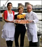  ??  ?? Chef Gary Maclean with Cancer Research UK’s Mary Dunlop and Mona Vaghefian launch the campaign