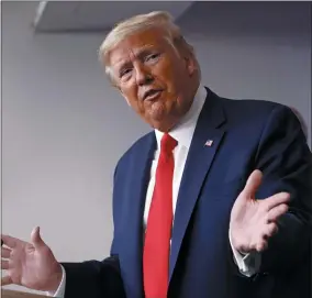  ?? PATRICK SEMANSKY - THE ASSOCIATED PRESS ?? President Donald Trump speaks during a coronaviru­s task force briefing at the White House, Sunday, March 22, 2020, in Washington.